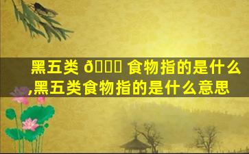 黑五类 🍀 食物指的是什么,黑五类食物指的是什么意思